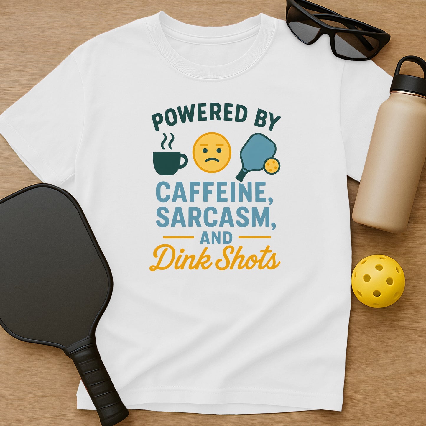 Caffeine, Sarcasm & Dink Shots T-Shirt