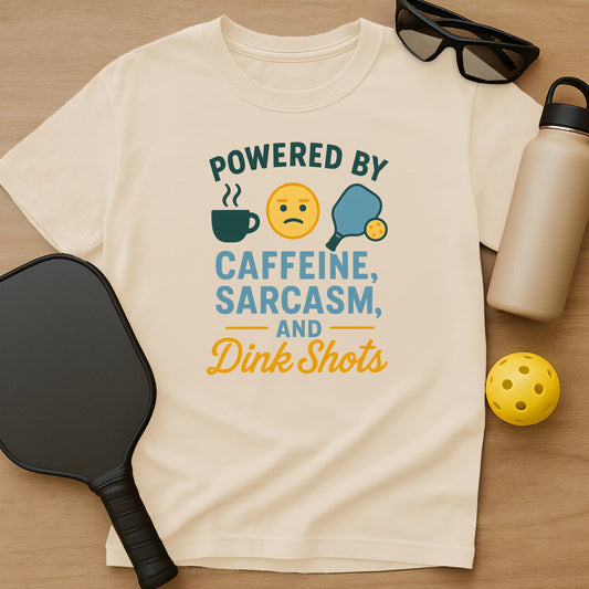 Caffeine, Sarcasm & Dink Shots T-Shirt
